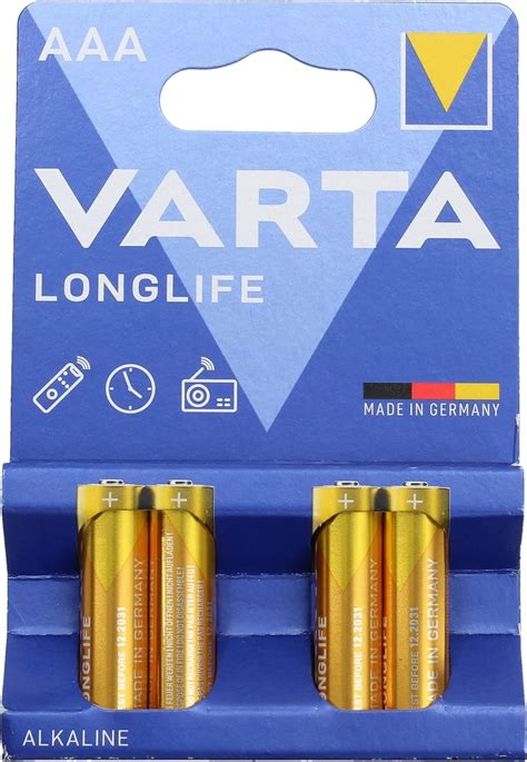 VARTA LONGLIFE Power Alkalinebatterie Micro AAA 1 5V 4 Stück Playpolis