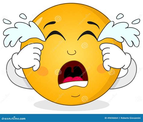 Smiley Emoticon Character Pleurant Triste Illustration De Vecteur