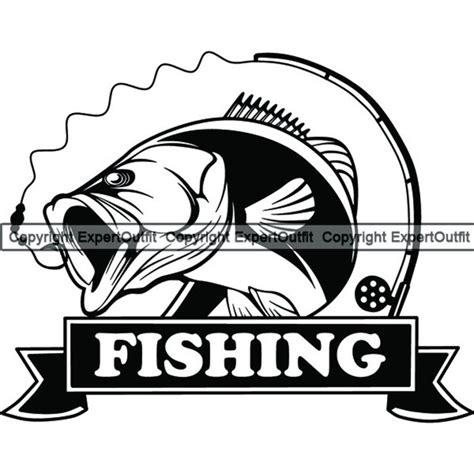 Fishing Logo Boat Angling Fish Lure Hook Fresh Water Ocean Sea Etsy