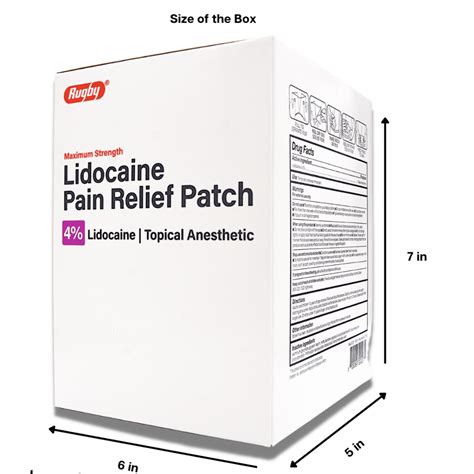 Rugby Lidocaine Pain Relief Patch Maximum Strength Topical