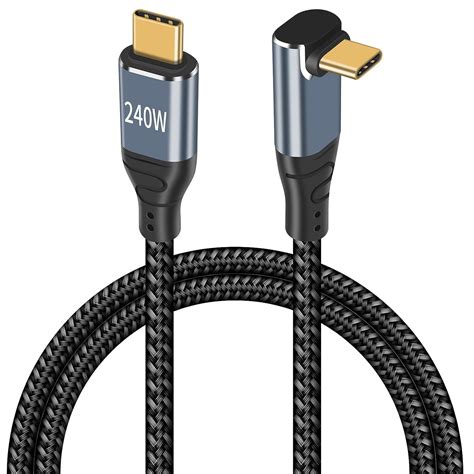 Poyiccot Usb C Cable 90 Degree 240w 5ft Type C To Type C Cable Pd 31 Usbc To Usbc Fast