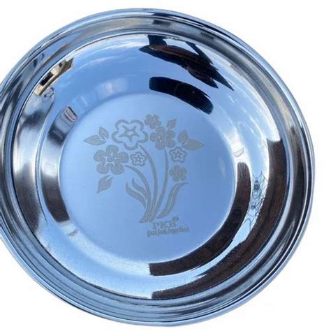 Pkb Printed Halwa Plate Laser Mirror Polish For Homehotelrestaurant