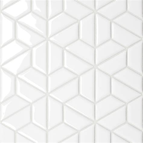 Bedrosians Le Cafe X Cross And Star Matte Porcelain Mosaic White