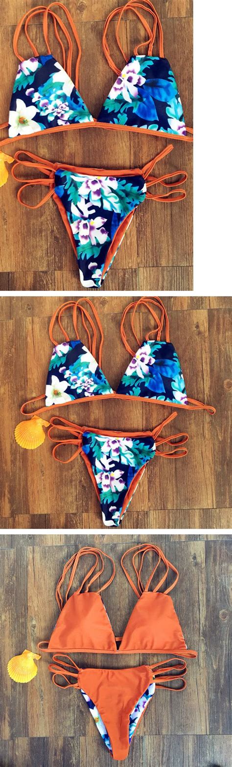Blue Floral Bikini Clothes Bathing Bikinis Fashion Floral Swimwear Floral Bikini Bikini