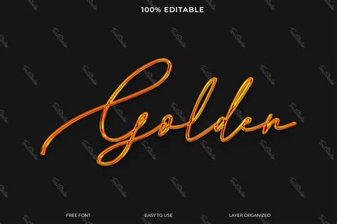 Golden Thin Shiny 3d Font Style Text Effect Photoshop Premium Psd File