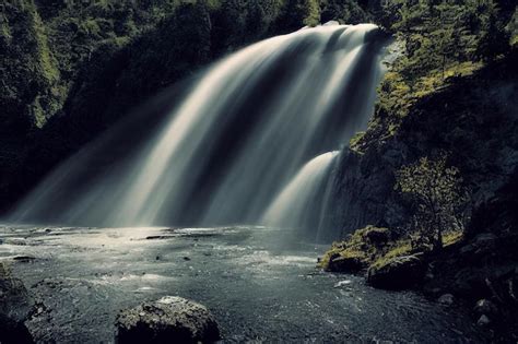 Premium Photo Beautiful Waterfall Fantastic Epic Magical Landscape