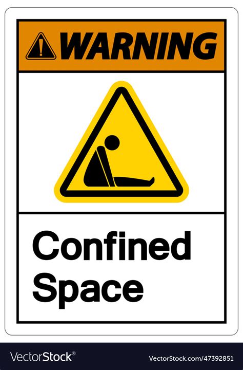 Caution confined space symbol sign isolated Vector Image