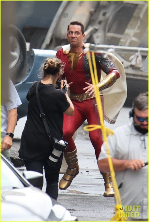 Zachary Levi Films New Action Scenes In A Cinged Suit For Shazam Fury