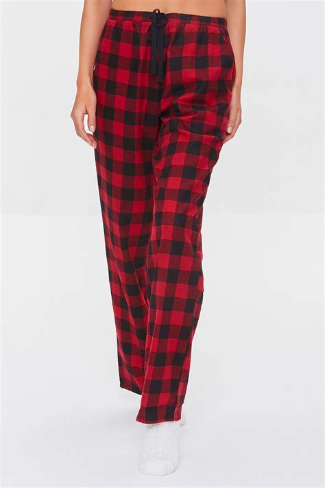 Just Love Women Buffalo Plaid Pajama Pants Sleepwear Red Black Buffalo