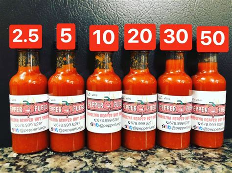 Carolina Reaper Hot Sauce Combo 2 5 5 10 20 30 50 Pure Carolina Reaper Etsy