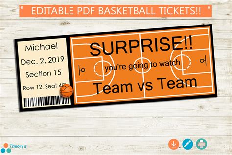 Printable Basketball Ticket Template Printable Word Searches