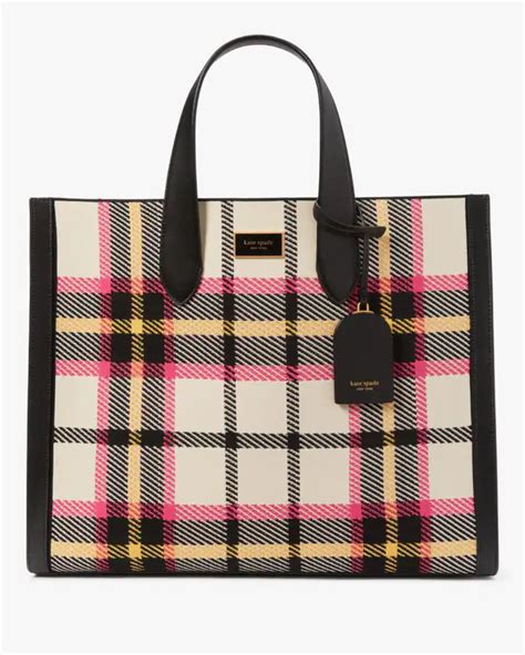 Manhattan Museum Plaid Jacquard Large Tote Kate Spade EU