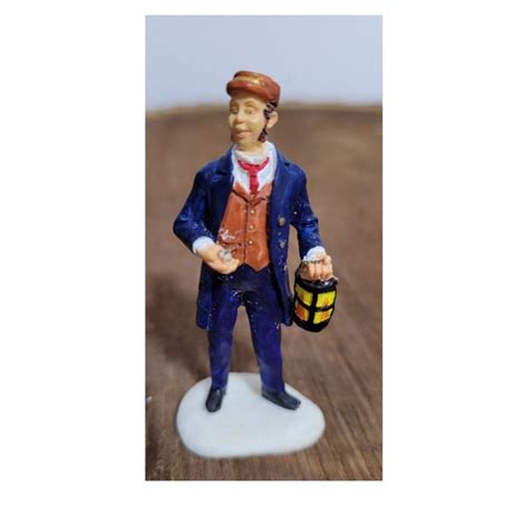 Lemax Christmas Village Train Conductor With Lantern Figure Etsy