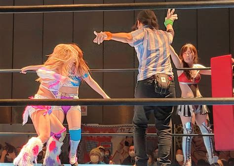 後半戦 Saki＆清水ひかり 対 朝陽＆松下楓歩 にゃん吉にゃん太郎のプロレス観戦ブログ