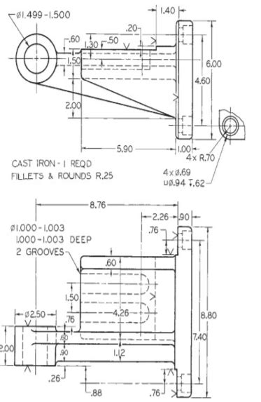 Solved Knurl Bracket Bearing Given Front And Left Side Views