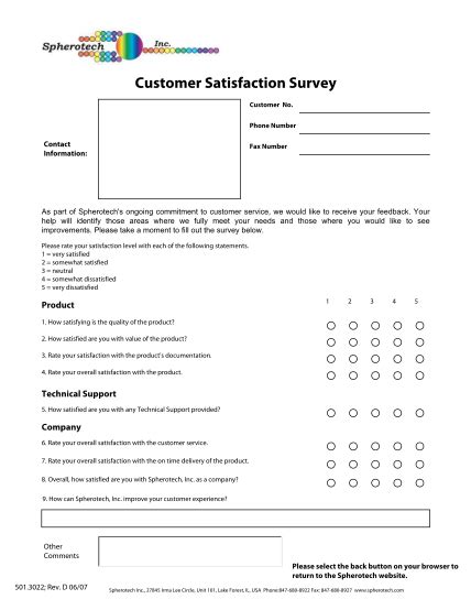 18 Customer Satisfaction Survey Form - Free to Edit, Download & Print ... 