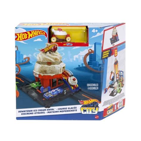 Hot Wheels City Zestaw Z Autkiem Mattel Wariant Rajdowa Lodziarnia HKX38 Dobra Cena Sklep
