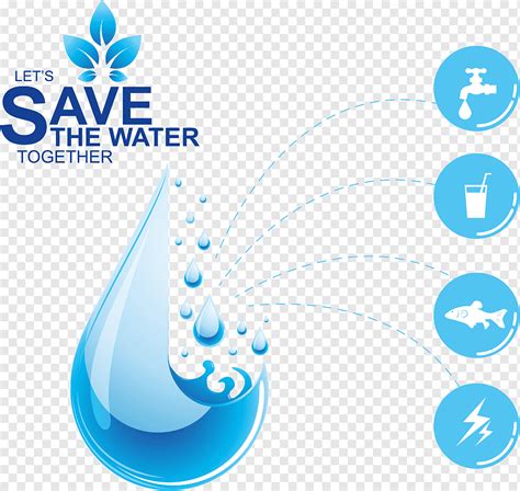 Water Efficiency Water Conservation Illustration Creative Drops