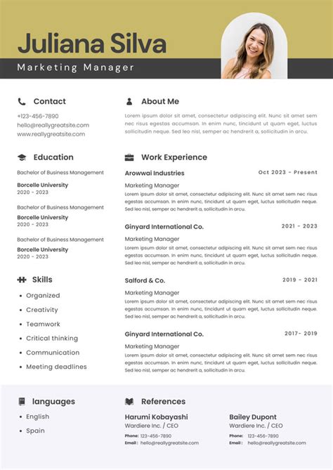 Page 14 Free Printable Customizable Minimalist Resume Templates Canva