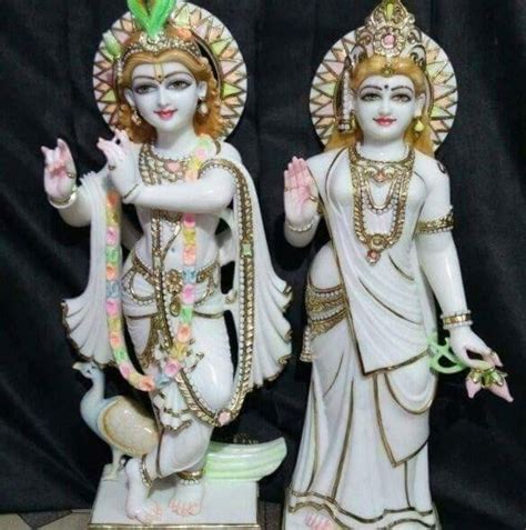 White Fancy Lord Radha Krishna Marble Statue Packaging Type Box Size