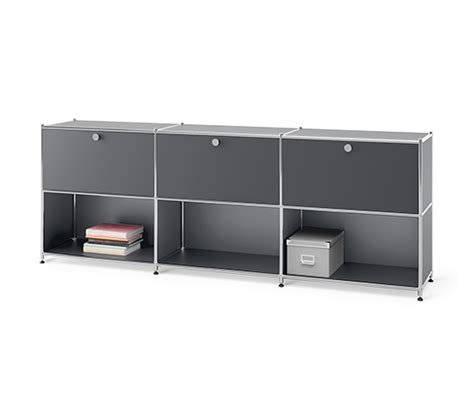 Sideboard Metall Cn Mit Versetzbaren Klappenf Chern Grau Online