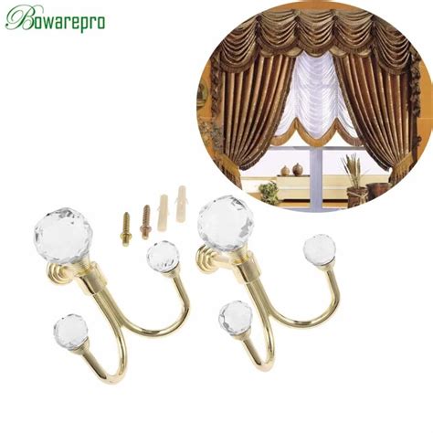 Bowarepro Pcs Crystal Ball Curtain Hooks Tassel Wall Tie Back Hanger