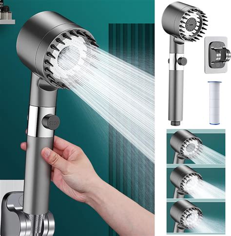 High Pressure Shower Heads Three Shower Modes One Key Stop Water Handheld Shower Head