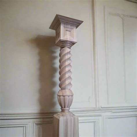 Spiral Groove Newel Post to Make Your Staircase Grand - Wood Carved Shop