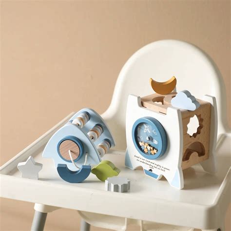 Glory Spaceship Wooden Rocket Shapes Sorter Littlelightcollective