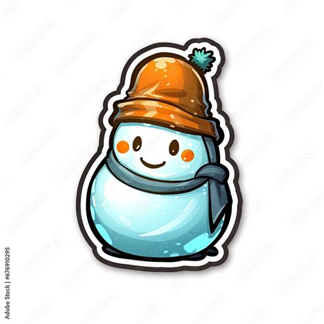 Christmas Snowman Sticker Cartoon Snowman Emoji Bioluminescent