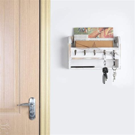 Gracie Oaks Bibb Wall Key/Mail Organizer with Key Hooks and Mail Storage & Reviews | Wayfair