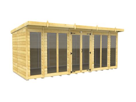 Ft X Ft Pent Summer House Loglap Full Height Window Total Sheds