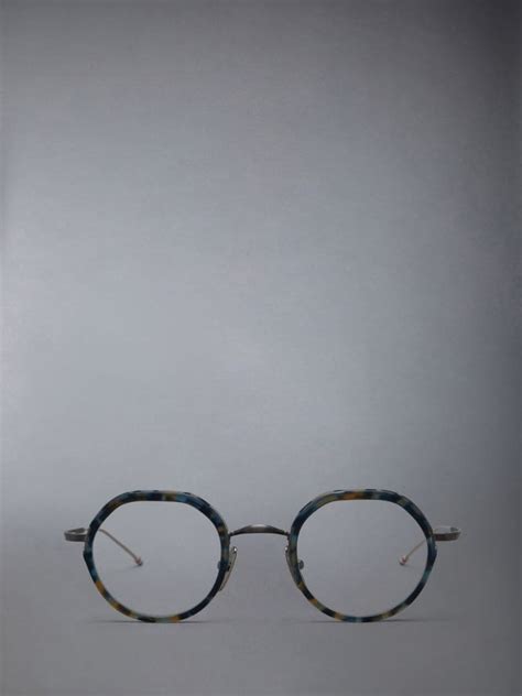 Acetate And Titanium Round Eyeglasses Thom Browne