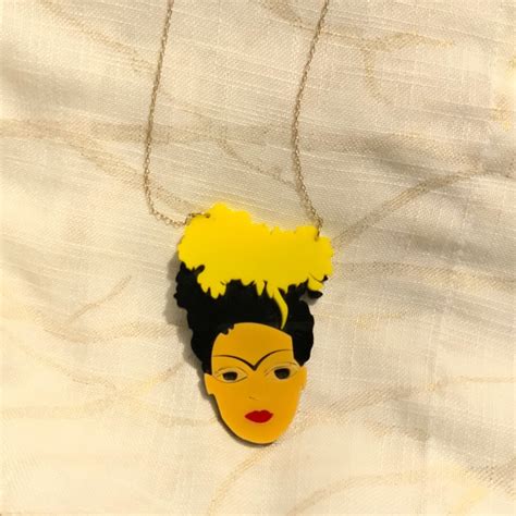 Patricia Nicolas Frida Khalo Laser Cut Necklace Penda Gem