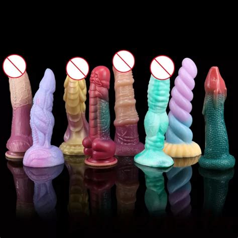 Types Alien Dildo Realistic Penis Soft Realistic Suction Cup Anal