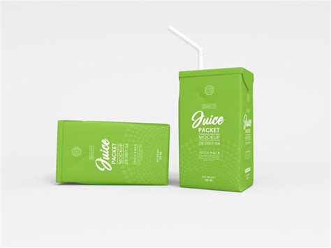 Premium Psd Tetra Juice Packet Packaging Mockup