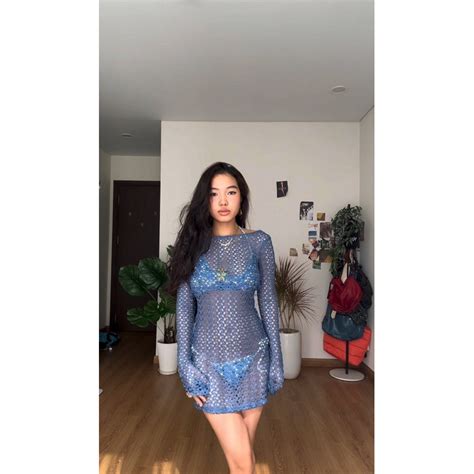 Set Bikini móc len váy lưới đi biển co giãn ít Shopee Việt Nam