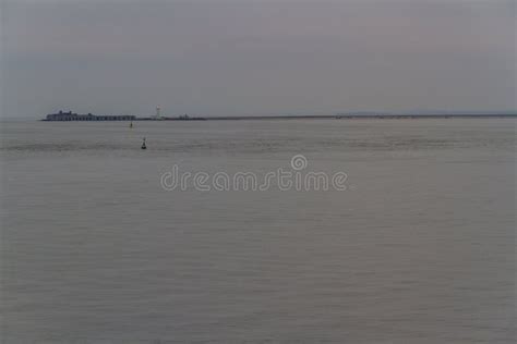 Hurst Castle and Lighthouse Seen from Sea Stock Image - Image of ...