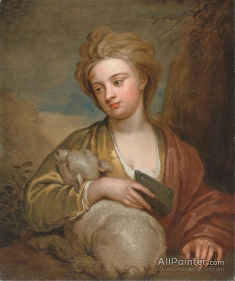 Sir Godfrey Kneller Bt Portrait Of A Woman As St Agnes Oil Painting