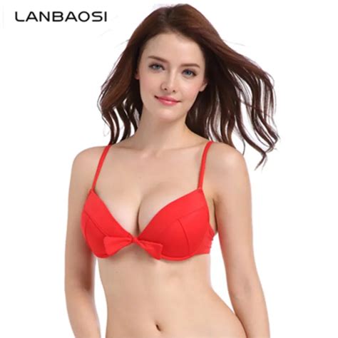 Swimwear 2017 Push Up Top Bikini Sexy Bikini Bra Red Wedding Bikinis ABC Cups Women Swimsuit