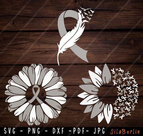 Sunflower Lung Cancer Bundle Svg Feather Lung Cancer Svg Etsy