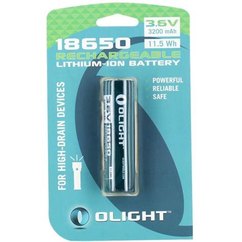 Olight 18650 3200mAh 3 6V Protected Lithium Ion Battery High Drain