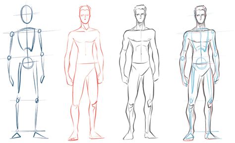how to draw a man step by step