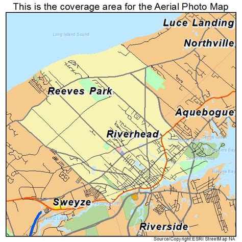 Aerial Photography Map of Riverhead, NY New York