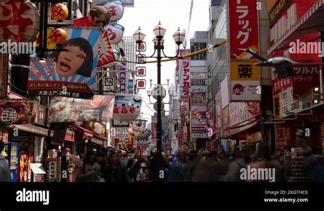 OSAKA JAPAN Dotonbori A Popular Shopping And Entertainment 4K Time