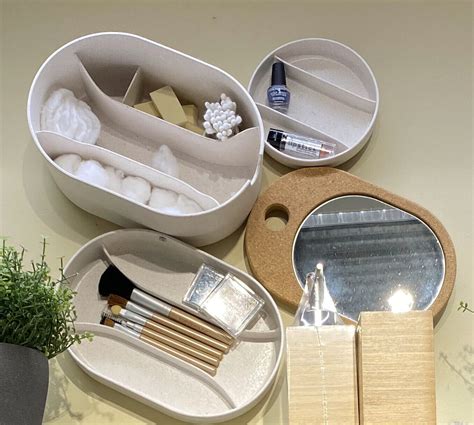 Ikea SAXBORGA Storage Box with Mirrored Lid, Plastic Cork 9 1/2" x 6 3/ ...