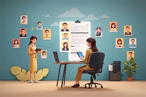 Premium Photo Hr Manager Choosing Applicants Resume Flat Vector Illustration Recruiter