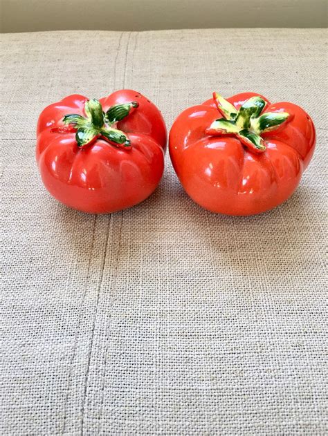 Holt Howard Tomato Salt Pepper Shakers Vintage 1962 Mid Etsy