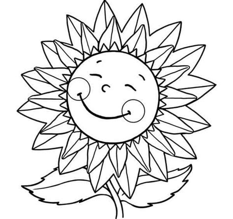 Girasol Sonriente Para Colorear Imprimir E Dibujar Dibujos Colorear