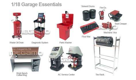 1/18 Garage Shop Essentials Diorama Set – MEGAMO